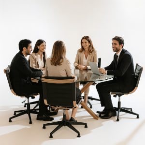 Alternative view of Silla Studio (madera nogal / cueronegro)