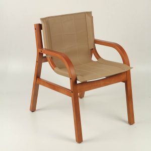 Sitial Domo (madera ulmo/cuero beige)