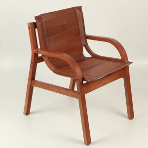 Sitial Domo (madera caramelo/cuero terra)