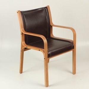 Sitial San Marino (madera miel /cuero chóclate)