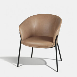 Sitial Loto Lounge Poltrona– Sofisticación Italiana en Cuero Natural